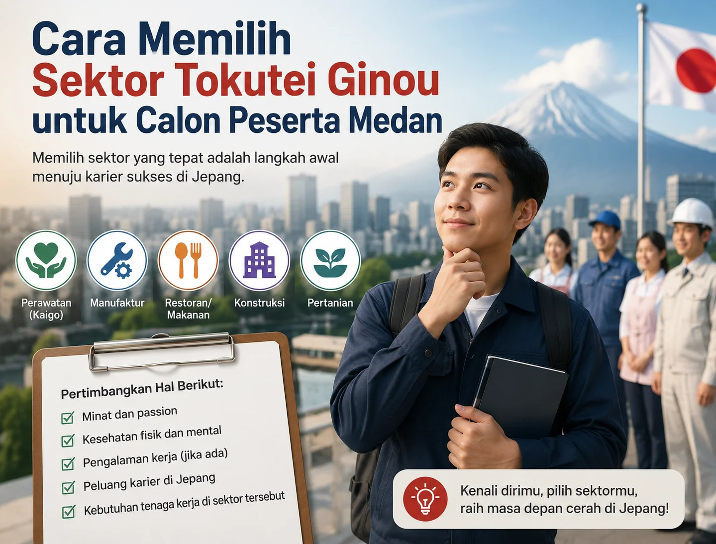 Cara Memilih Sektor Tokutei Ginou untuk Calon Peserta Medan
